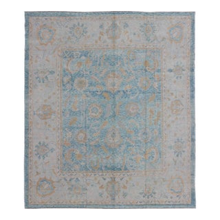 Square Turkish Oushak Rug by Keivan Woven Arts 10'10 X 12'1 For Sale
