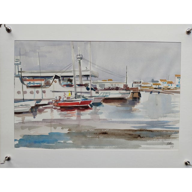 Watercolor by Michel Roubille, 1984. Nephew of the renowned Auguste Jean-Baptiste Roubille, he inherited his uncle's...