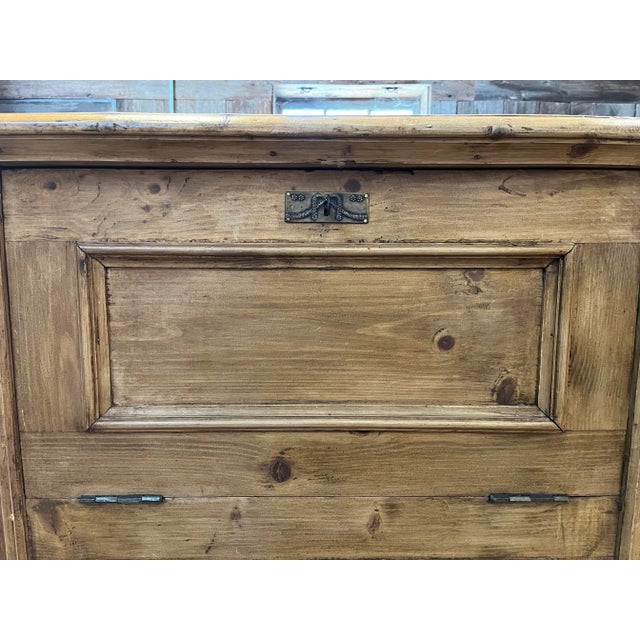 Late 19th Century Late 19th Century Antique Pine Bin Pantry Cupboard For Sale - Image 5 of 12