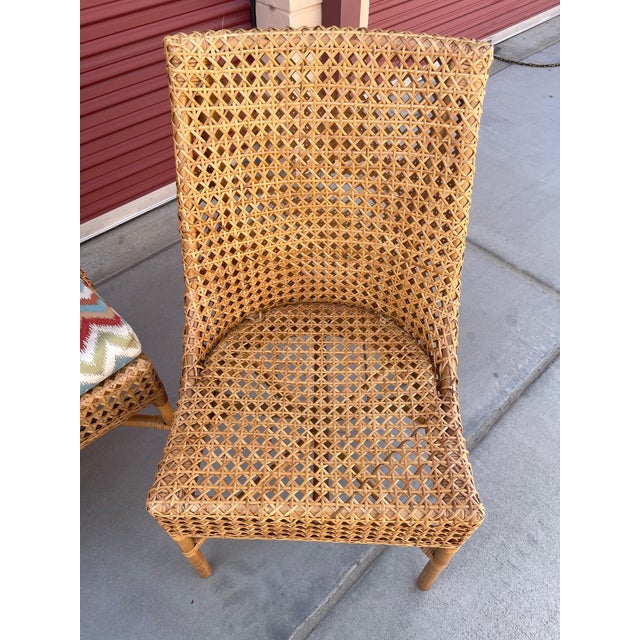 Crate & Barrel Maluku Natural Rattan Dining Chairs Set of 4 Chairish