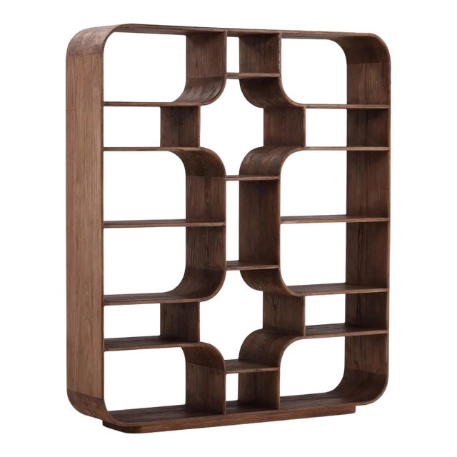 Century Walnut Solid Wood Shelf / Bookcase For Sale