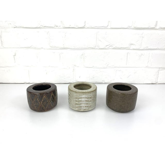 Danish Ceramic Vases Palshus by Per & Annelise Linnemann-Schmidt for Palshus, 1960s, Set of 3 For Sale - Image 15 of 16
