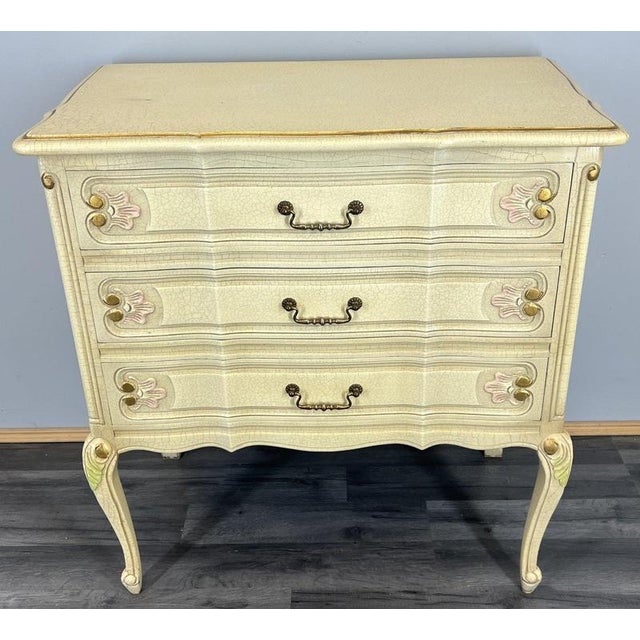Chest of Drawers Vintage French Louis Shabby Chic 3 Drawers Cabinet Lot 4499 For Sale - Image 15 of 15