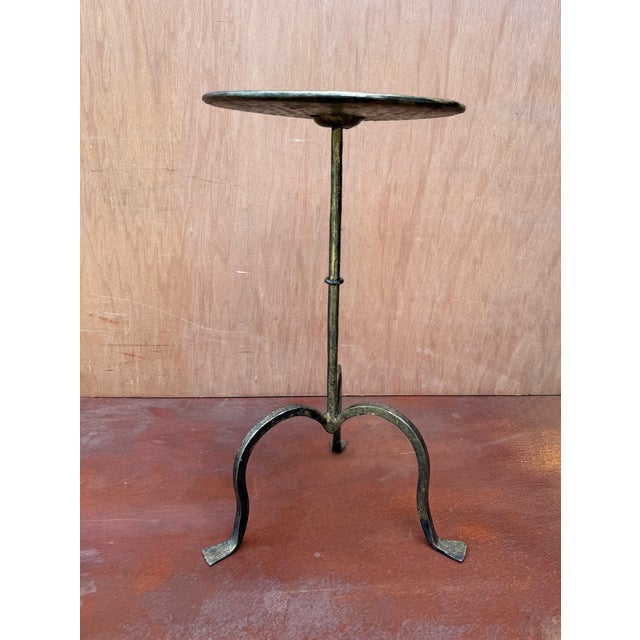 Spanish Hand-Forged Iron Drinks Table With Dark Gold Patina For Sale - Image 10 of 14