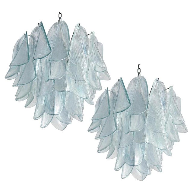 Italian Chandeliers in the style of Mazzega, Murano, 1970s, Set of 2 For Sale - Image 9 of 9