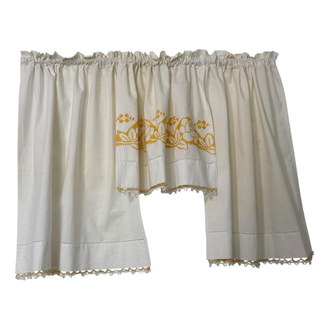 Upcycled Handmade Curtains 30x36 Each Panel For Sale