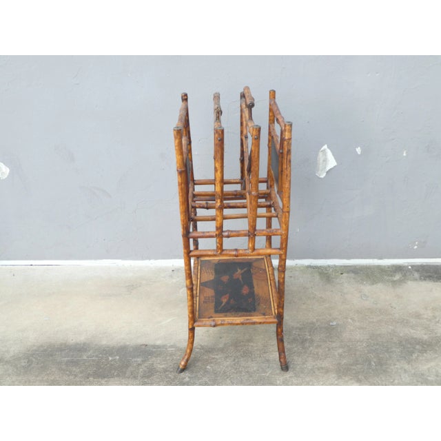 Late 19th Century Victorian Japanned Bamboo Magazine Rack For Sale In Miami - Image 6 of 9