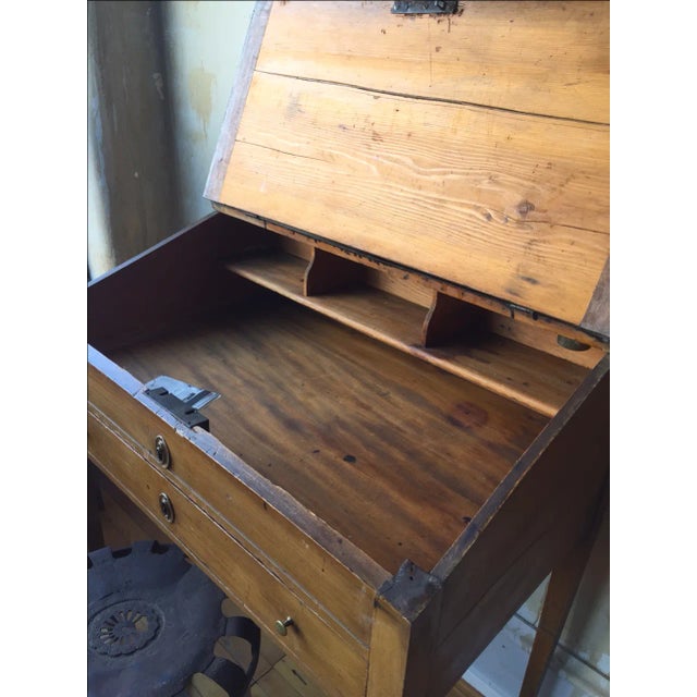 Wood Small Italian Antique Writing Desk For Sale - Image 7 of 12