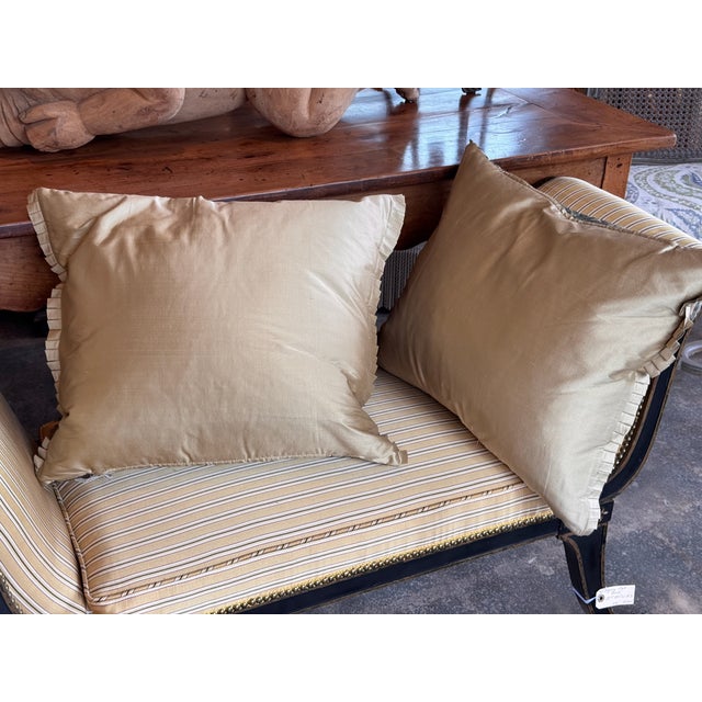 Pair of Down-Filled Silk Pillows For Sale - Image 6 of 6