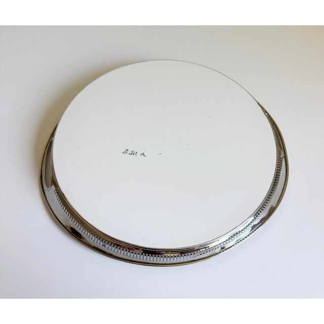 Secessionist Porcelain & Nickel Serving Tray, Early 1900s For Sale - Image 12 of 13