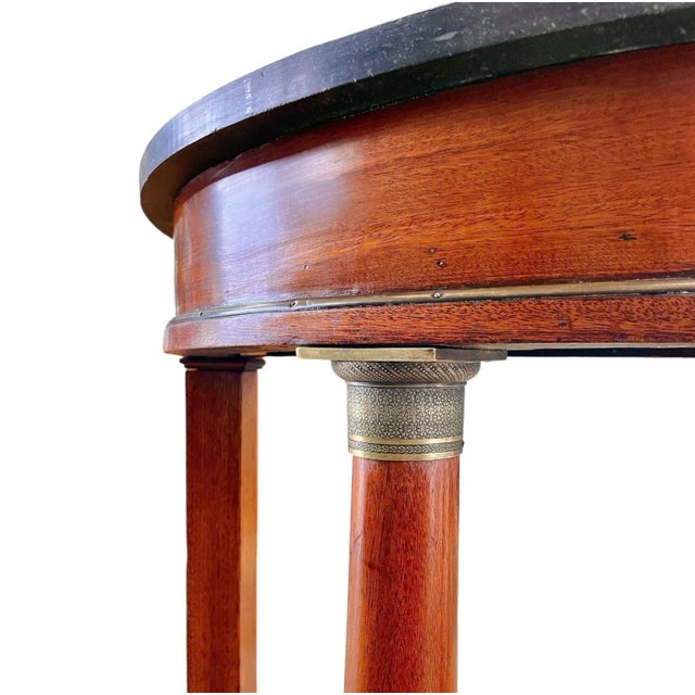 Traditional Late 19th Century French Empire Style Demilune Console Table For Sale - Image 3 of 7