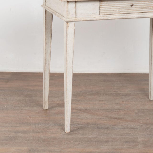 19th Century Swedish White Painted Pine Side Table With Single Drawer For Sale - Image 12 of 14