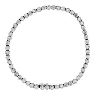 Vintage 2.50 Carat Total Weight Diamond Platinum Tennis Bracelet For Sale