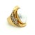 A glamorous vintage Italian cocktail ring crafted in 18K yellow gold, showcasing the bold elegance that defined luxury...