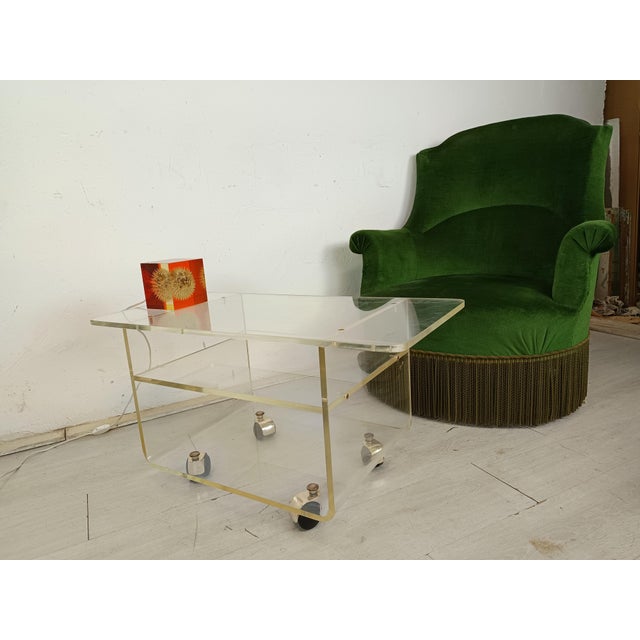 Vintage TV Table in Acrylic Glass, 1970s, in Good conditions. Designed 1970 to 1979
