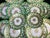Metal Early 19th Century Rare Green and Gold Floral Davenport Longfort Staffordshire Plates - Set of 14 For Sale - Image 7 of 11