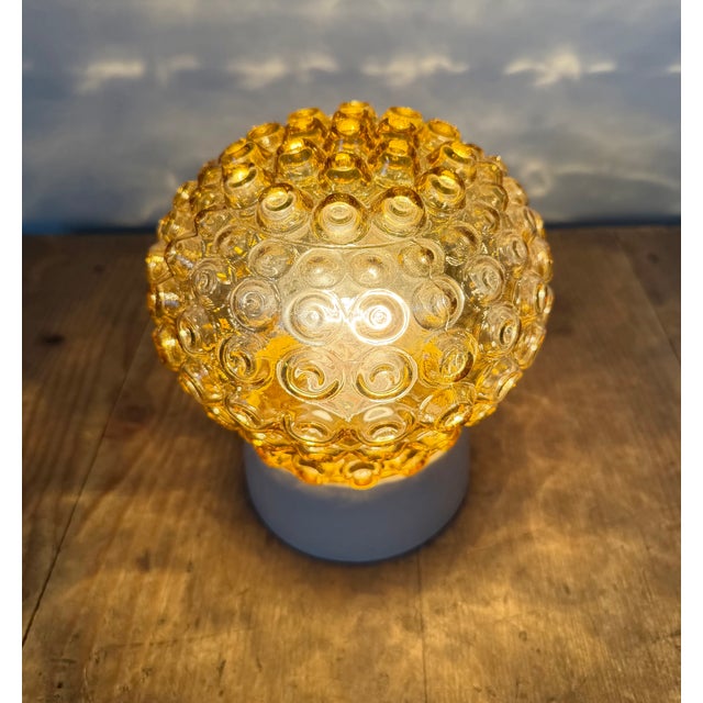 Glass Vintage White Porcelain and Glass Ceiling Light, 1970s For Sale - Image 7 of 14