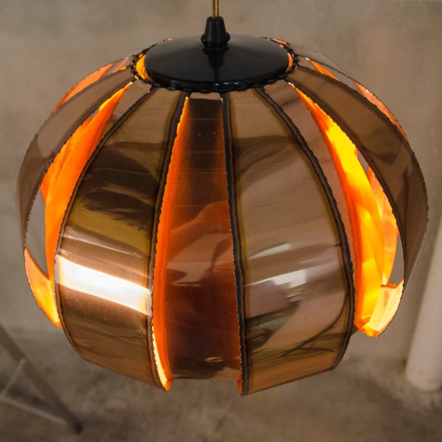 Gold Mid-Century Pendant Lamp by Svend Aage Holm Sørensen for Holm Sørensen & Co For Sale - Image 8 of 9