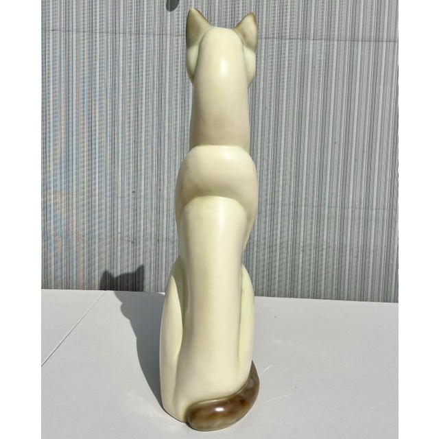 Large Retro Siamese Cat Ceramic Sculpture For Sale In Miami - Image 6 of 7