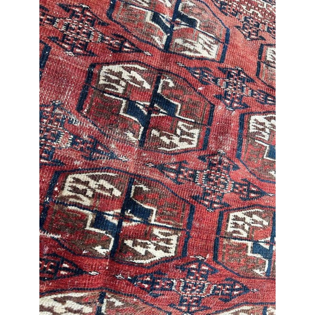 Red Turkmen Bokhara Rug, 1890s For Sale - Image 8 of 18