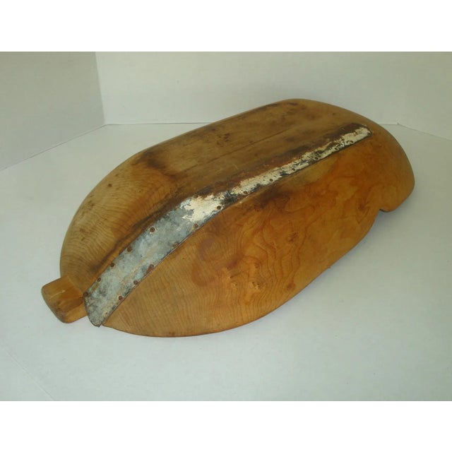 Long Primitive Wood Bread Dough Bowl Oval Trough For Sale In Richmond - Image 6 of 7
