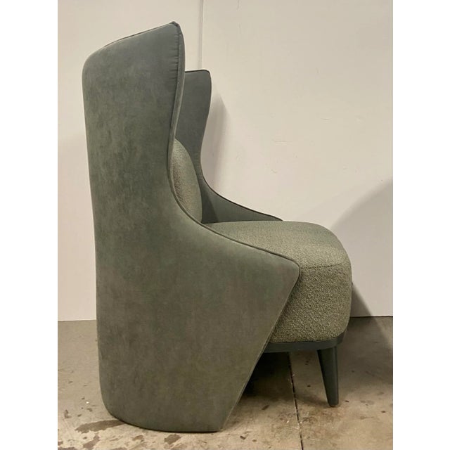 Caracole Modern Cool Olive Suede Forma Accent Chair For Sale In Atlanta - Image 6 of 7