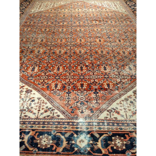 "Late 19th century Persian Mahal Sultanabad room size rug. Woven circa the late 1800s, these rugs from the Sultanabad area...