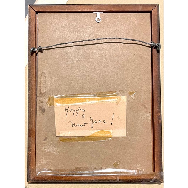 1950s Ben-Zion Weinman, Expressionist Miniature Drawing Wheat Stalks American Modernist Ben Zion WPA, c.1950's For Sale - Image 5 of 5