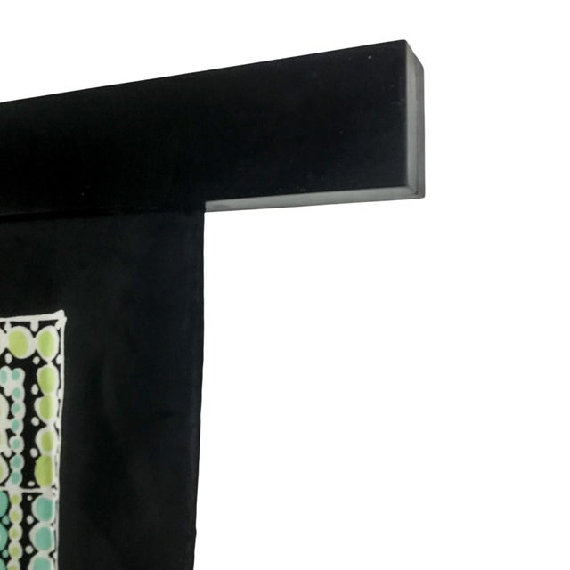 Pure Silk Twill Vintage Scarf With Wall Hanging Scarf Holder For Sale - Image 10 of 10