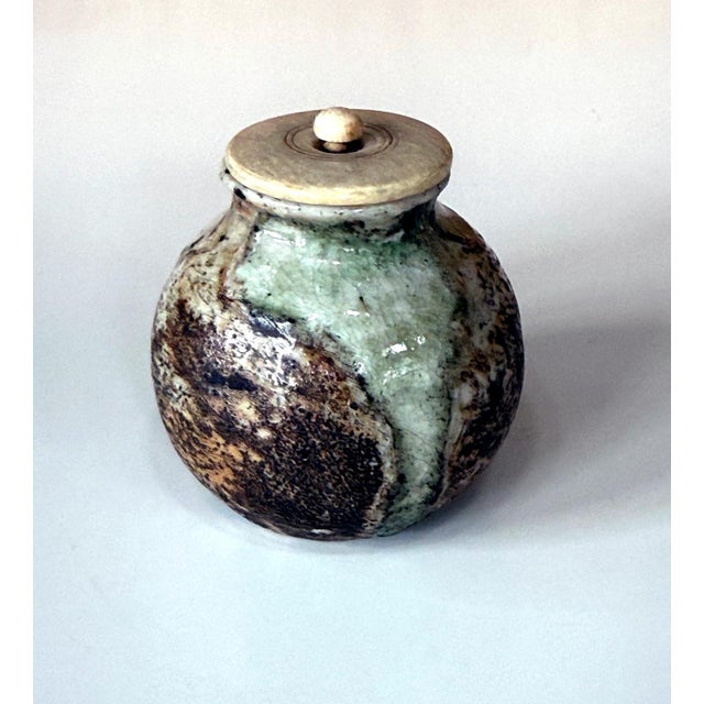 Green Antique Japanese Ceramic Ko-Tanba Chaire Edo Period For Sale - Image 8 of 18