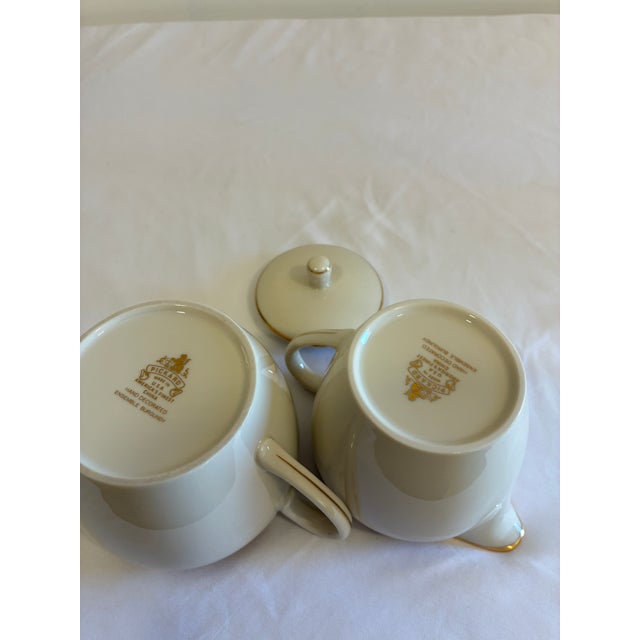 Vintage Pickard Ensemble Burgundy Sugar Bowl and Creamer, 2 Pieces For Sale - Image 11 of 12