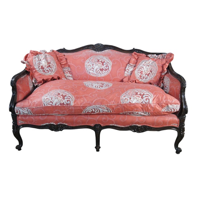 Vintage Meyer Gunther Martini Baroque Louis XV Sofa Loveseat Chinoiserie Fabric For Sale