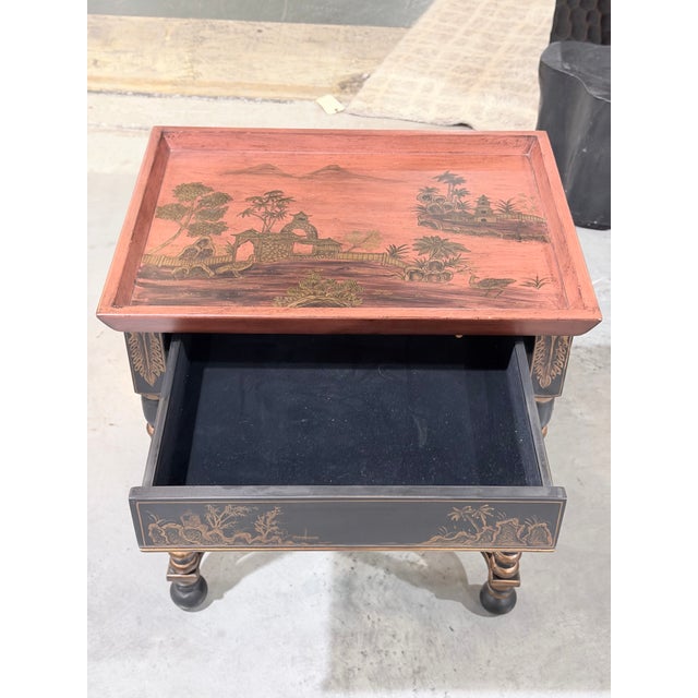 Late 20th Century Decorative Japanned Chinoiserie Tray Side Tables For Sale In New York - Image 6 of 9