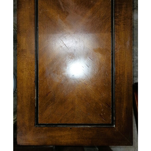 1960s Vintage Broyhill Walnut Parquetry Asian Console Cabinet 3230-19 For Sale - Image 12 of 12