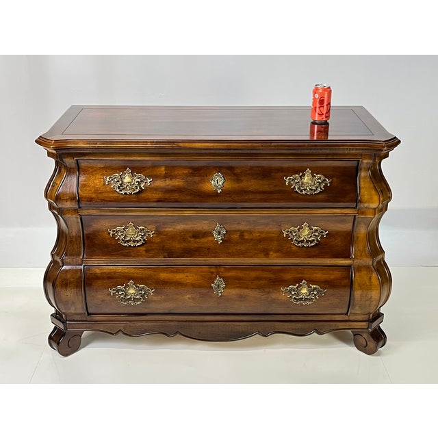 Late 20th Century Henredon Viennese/French Provincial Bombe Chest or Commode For Sale - Image 14 of 16