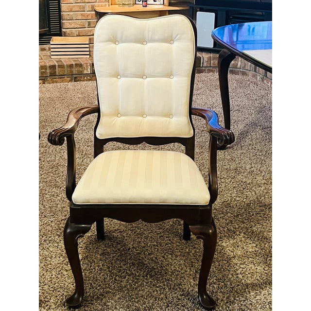 Ethan Allen Court Cherry Queen Anne CanedBack Arm Chairs a