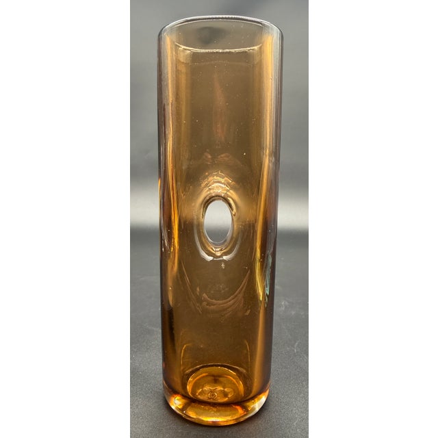 A striking vintage Murano art glass vase from Venini’s celebrated “Forati” series, designed by renowned Italian artist...