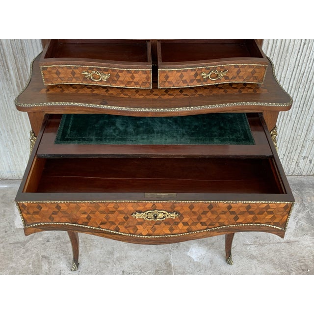 19th Century French Napoleon III Kingwood and Black Ebonized Writing Table 1850s For Sale - Image 9 of 13