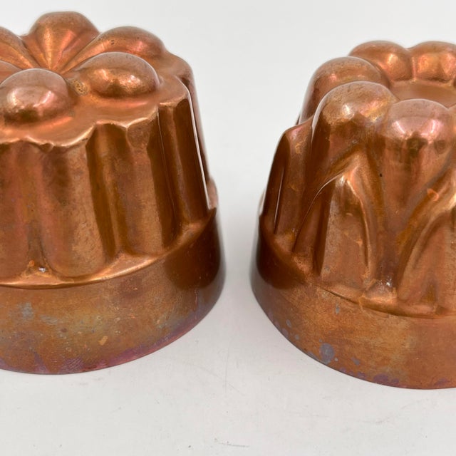 1940s Mini Copper Cake Molds Christian Wagner Rein Kupfer Handmade in Germany - Set of 2 For Sale - Image 4 of 12
