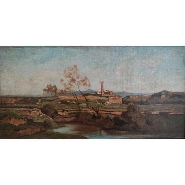 Gustave Saltzmann, Campagne Romaine, Oil on Canvas, Framed, in Flawless conditions. Designed before 1890 This piece has an...