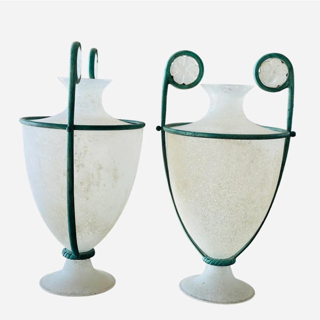 Seguso 1980' Seguso's Italian Scavo Murano Glass and Bronze Vase by Silvia Buscaroli for Seguso Vetri d'Arte For Sale - Image 4 of 8