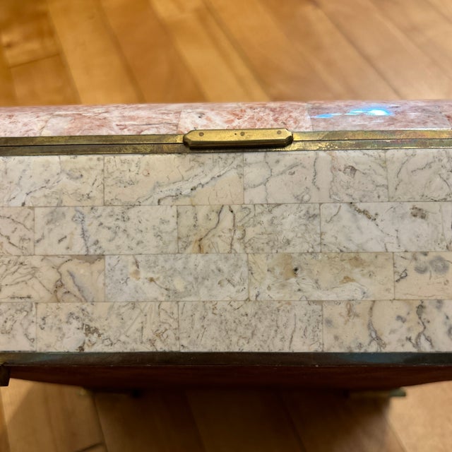 Pink Vintage Maitland Smith Style Hinged Box For Sale - Image 8 of 11