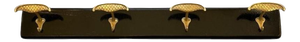 Ebonized Wooden Coat Rack with Brass Knobs, 1950s