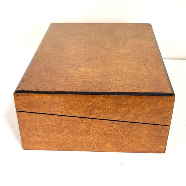 Wood American 19th C Burled Walnut & Bird's Eye Maple Campaign Flip Top Lap Desk For Sale - Image 7 of 17