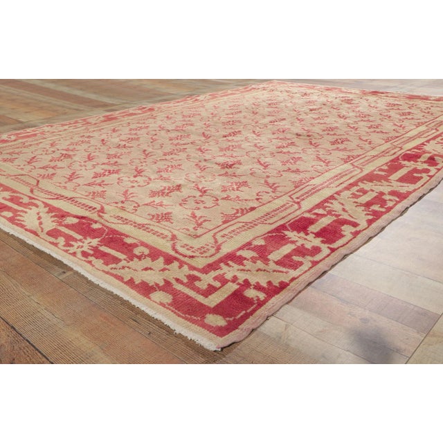 Antique Turkish Oushak Rug- 06'09 X 09'10 For Sale - Image 4 of 9