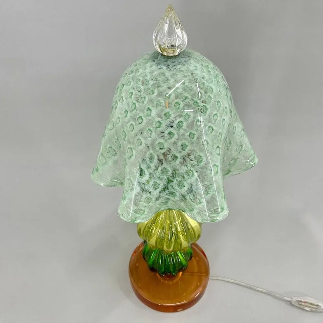 Glass Murano Glass Mushroom Table Lamp, Italy, 1990s For Sale - Image 7 of 10