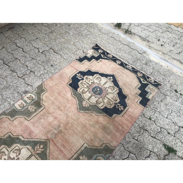 Textile Vintage Turkish Handmade Hallway Runner For Sale - Image 7 of 11