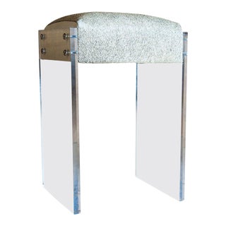 Gigi Lucite and Hide Counter Stool For Sale