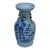 Blue Chinoiserie Vase With Foo Dogs For Sale