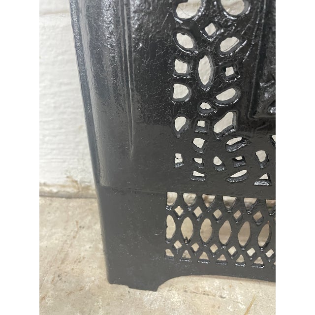 Grand 19th-Century 21" X 27" Cast Iron Fireplace Sunburst Web Insert For Sale - Image 4 of 4